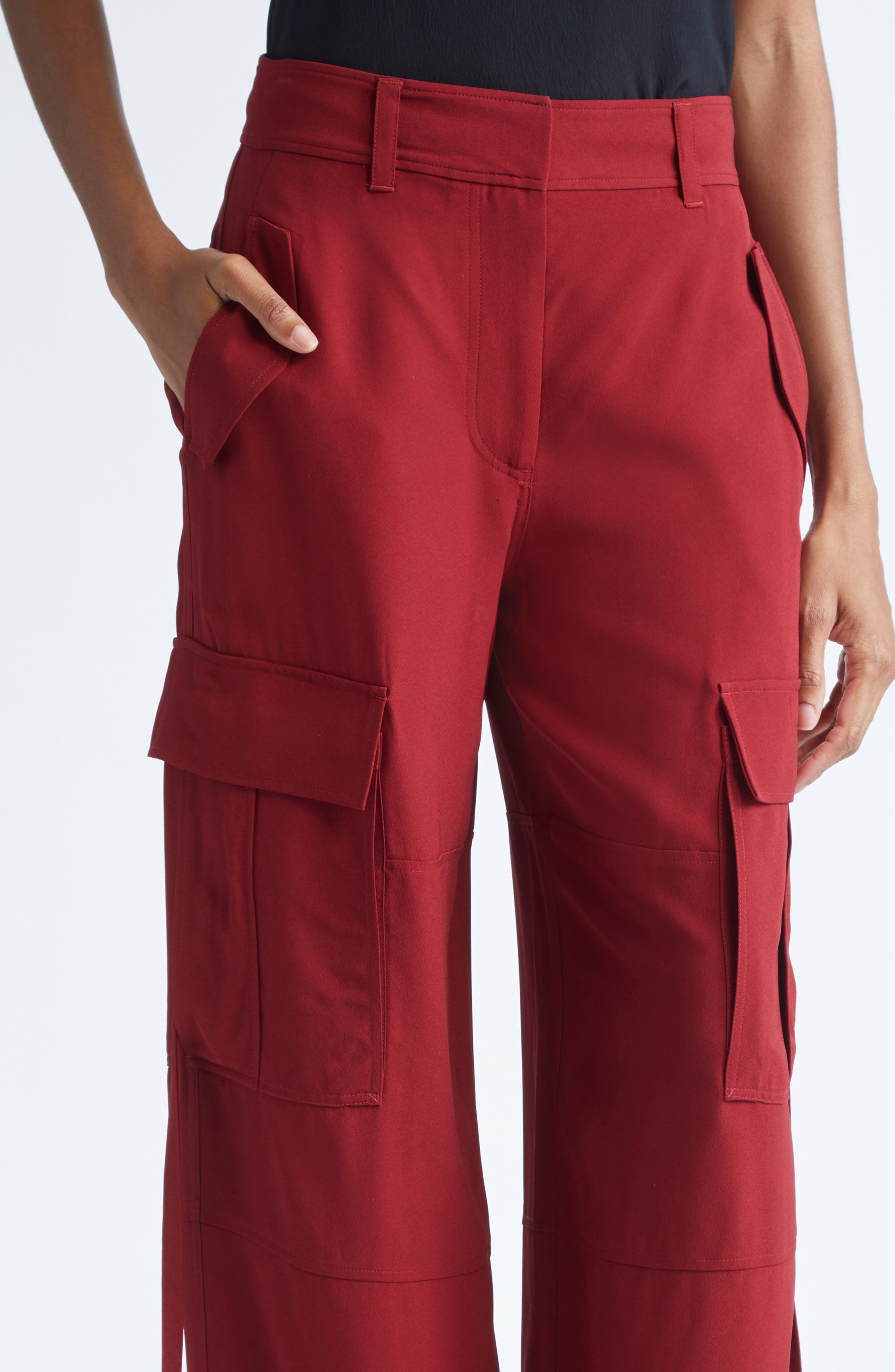Ulla Johnson Pax Cargo Wide Legs Pants in Dahlia at Nordstrom - 4