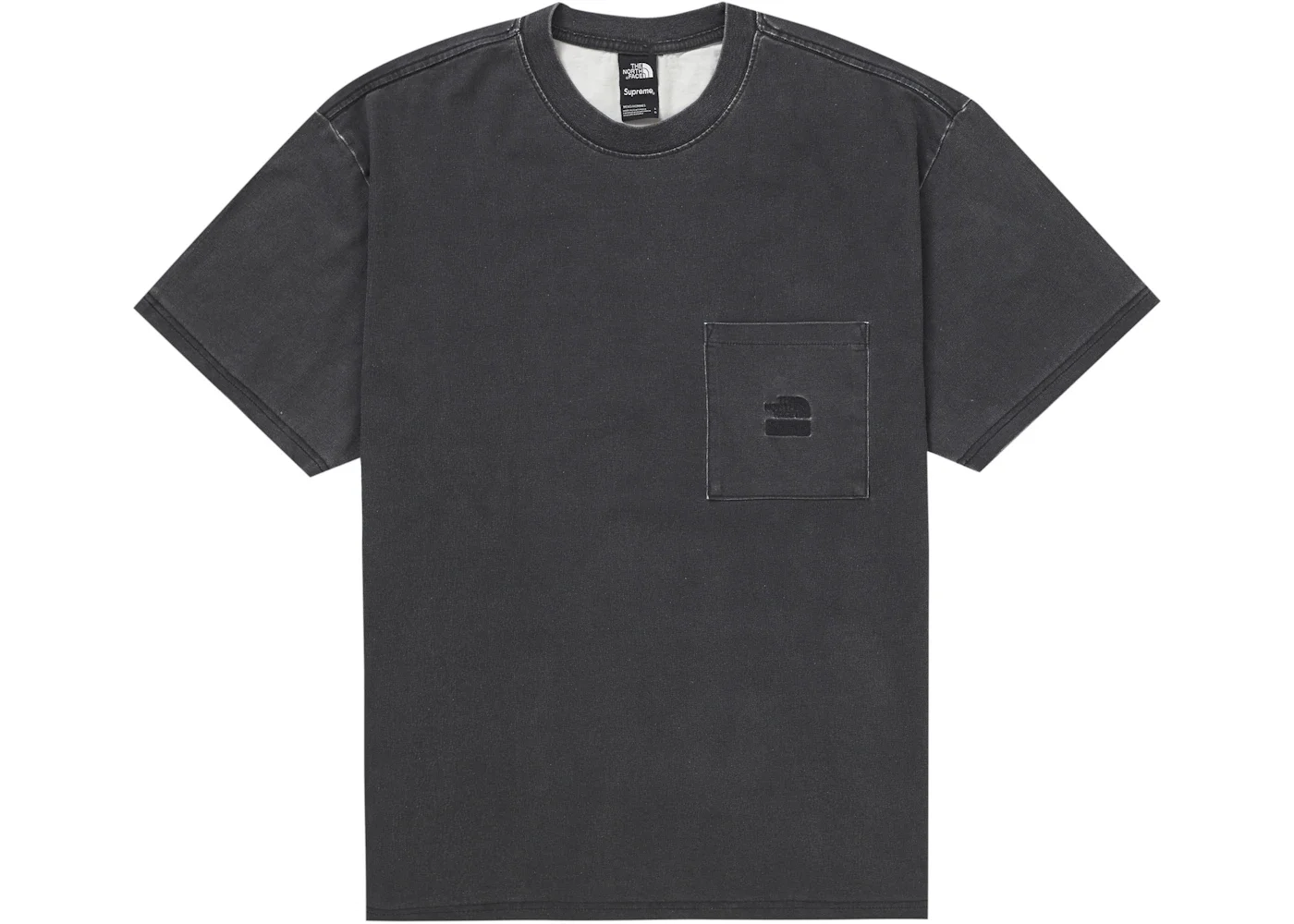 Supreme x 북 페이스 안료 인쇄 포켓 티 '블랙 이름 * - 1