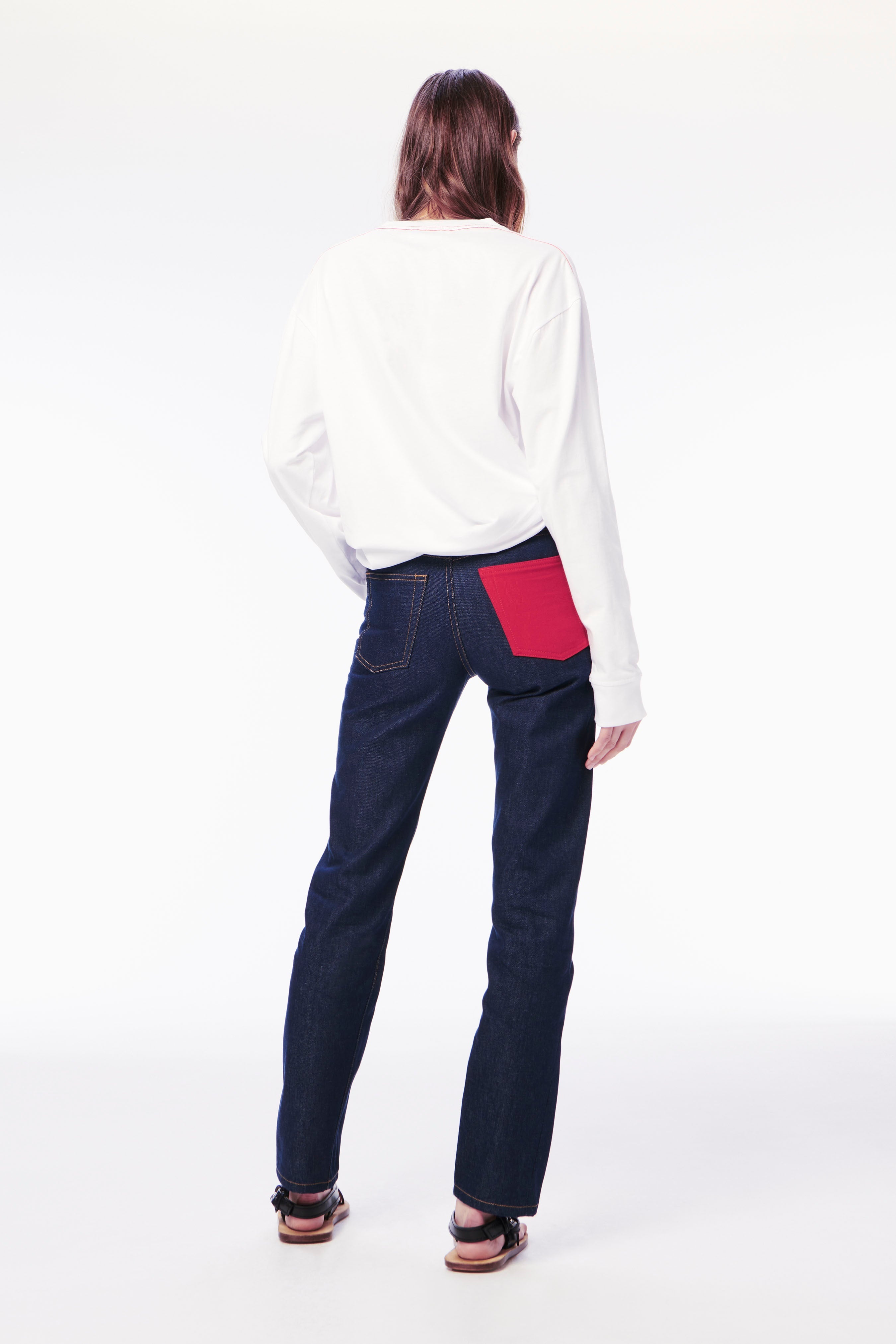 Long Sleeve Logo Tee in White - 1