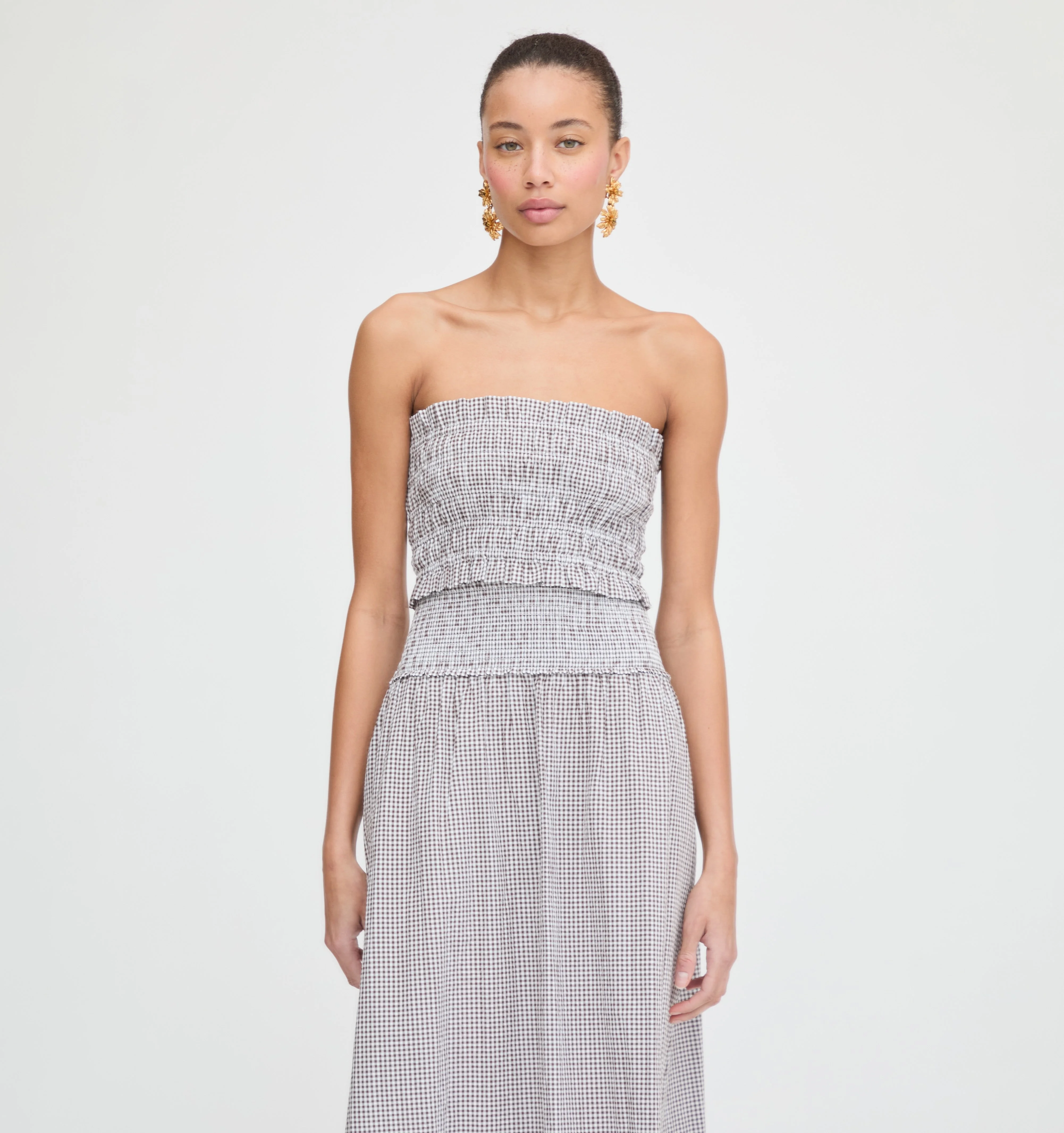 The June Nap Top - Chocolate Gingham - 1
