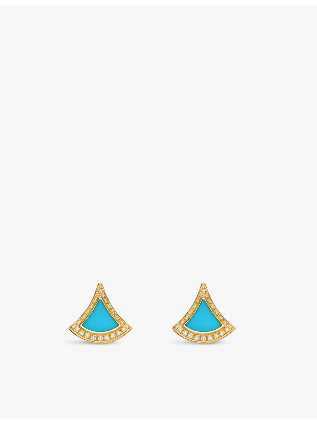 Divas' Dream 18ct yellow-gold, 0.10ct diamond and turquoise earrings - 1