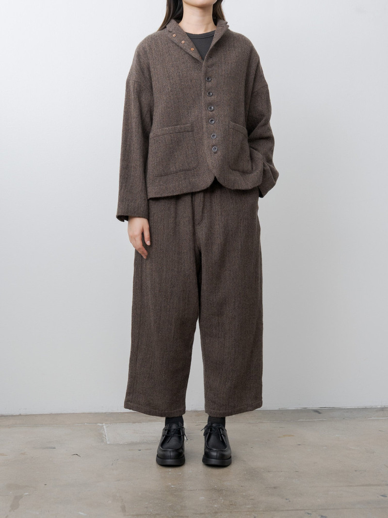 ICHI Antiquités Wool Herringbone Pants - Brown outlook