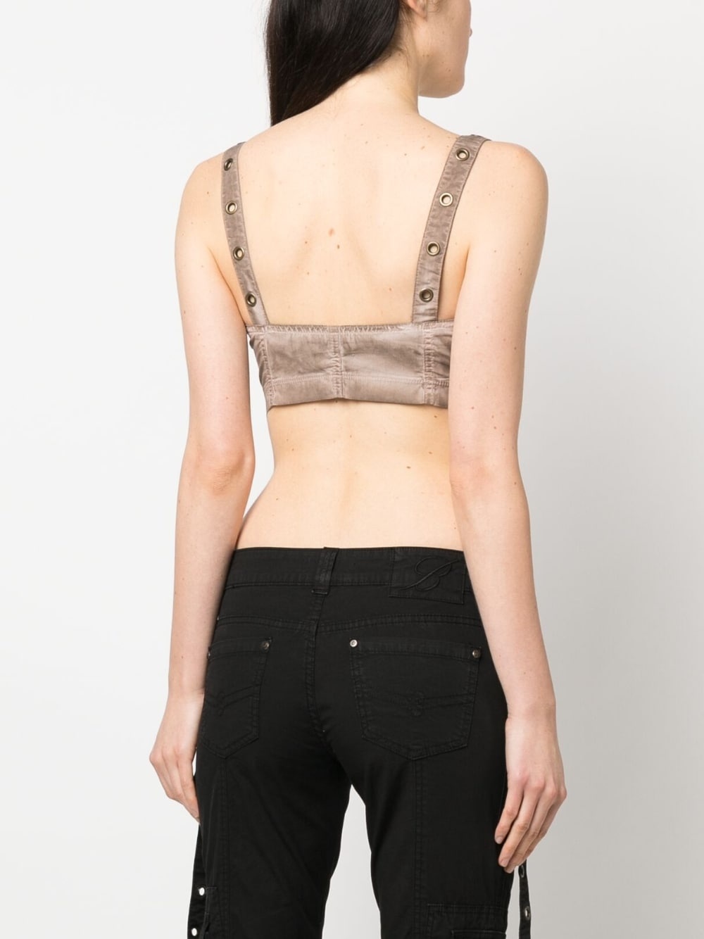 eyelet-detail bandeau top - 4