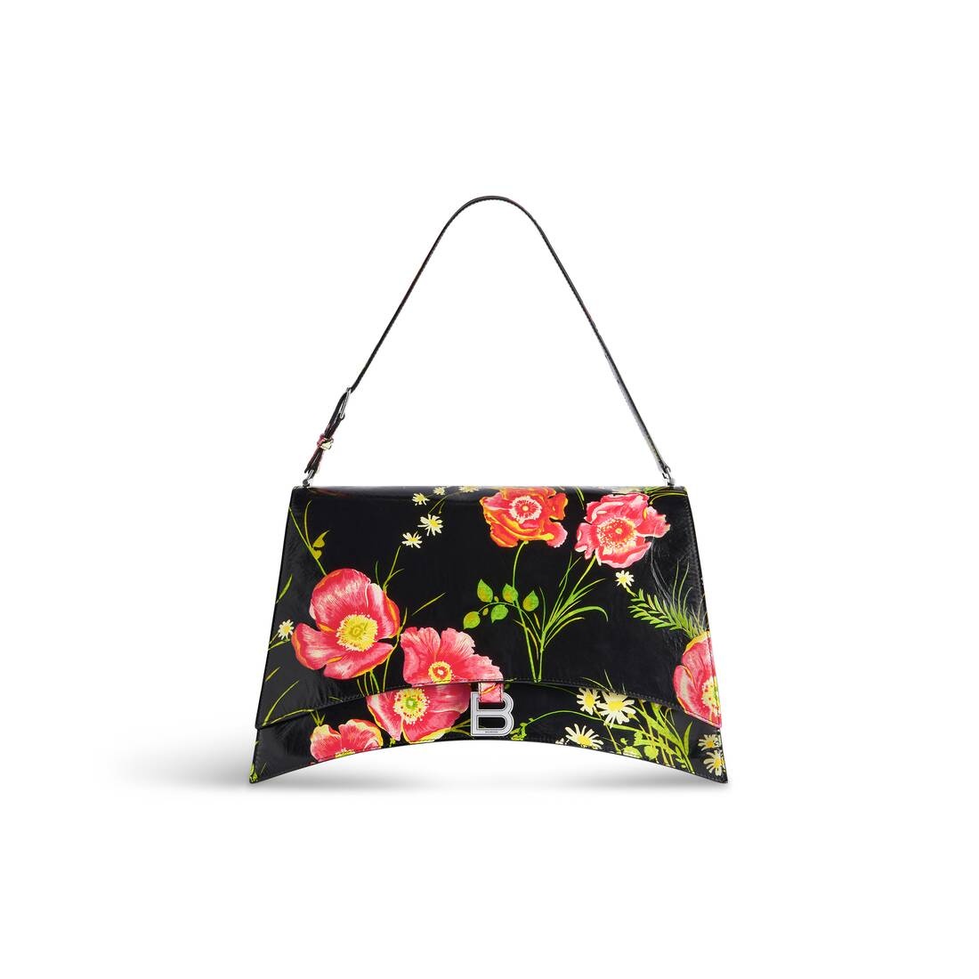 Women's Crush Large Sling Bag With Poppy Print in Black - 1