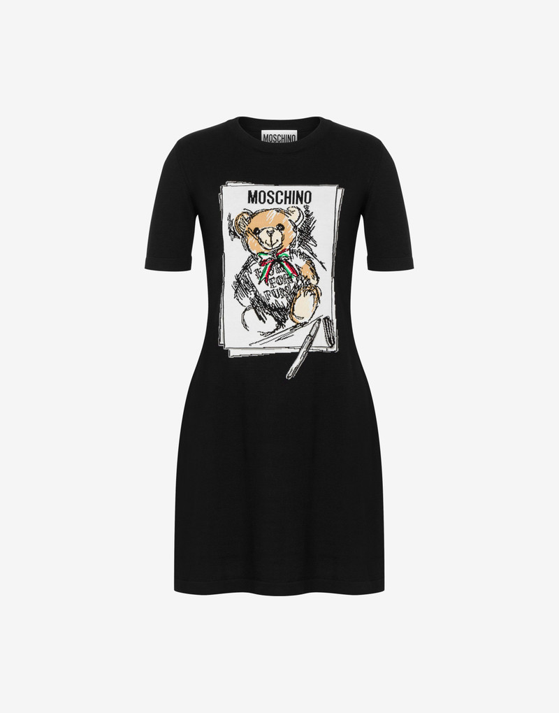 COTTON DRESS WITH MOSCHINO TEDDY BEAR 1