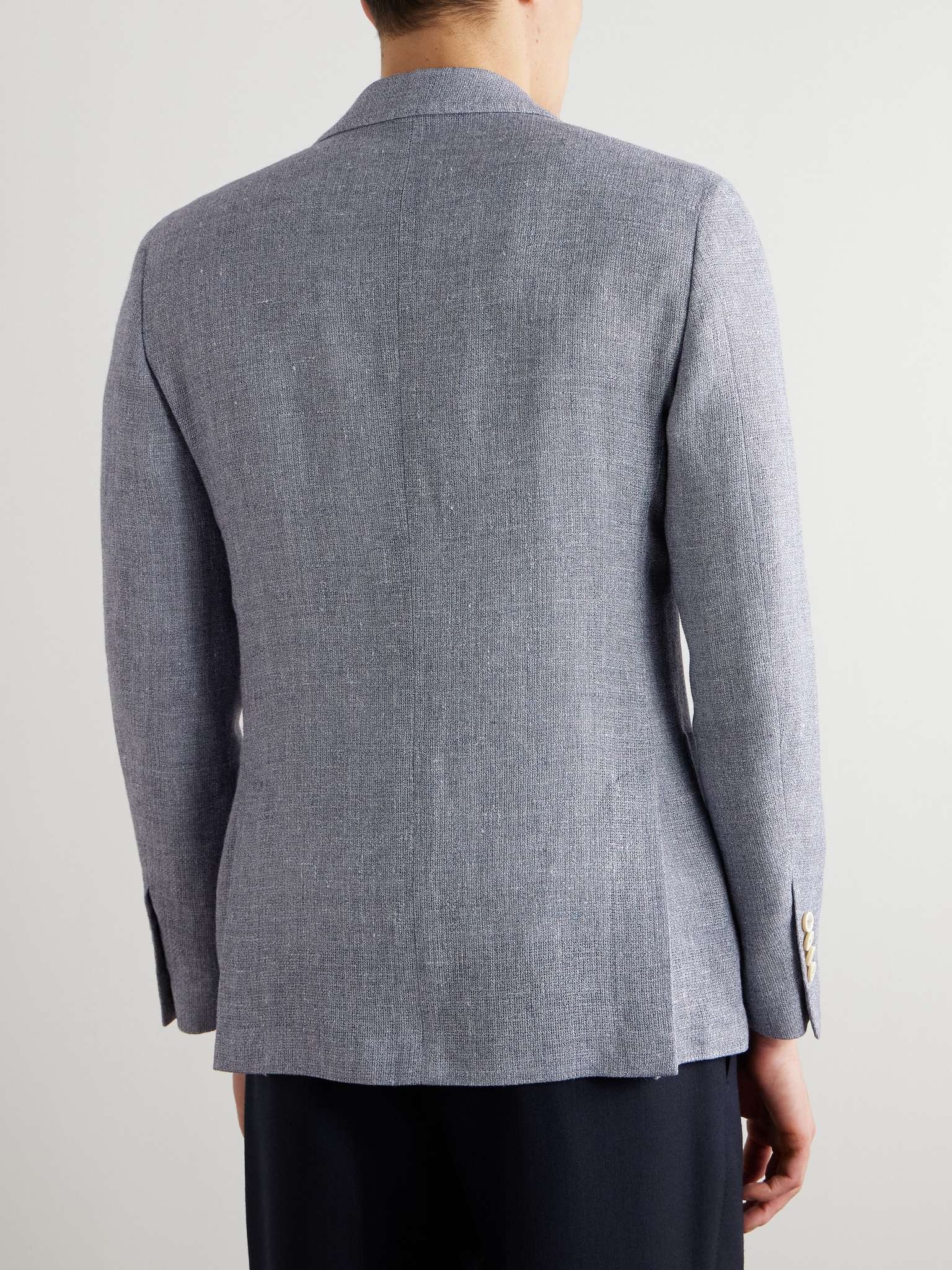 Linen and Wool-Blend Crepe Blazer - 4