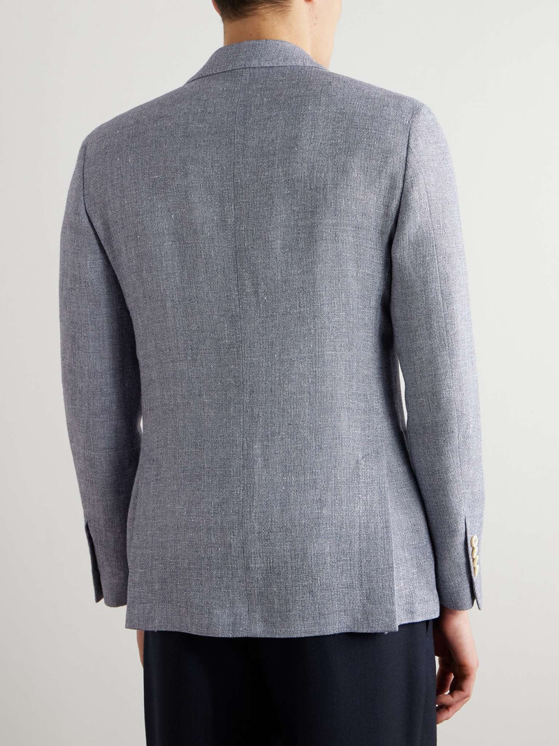 Linen and Wool-Blend Crepe Blazer 4