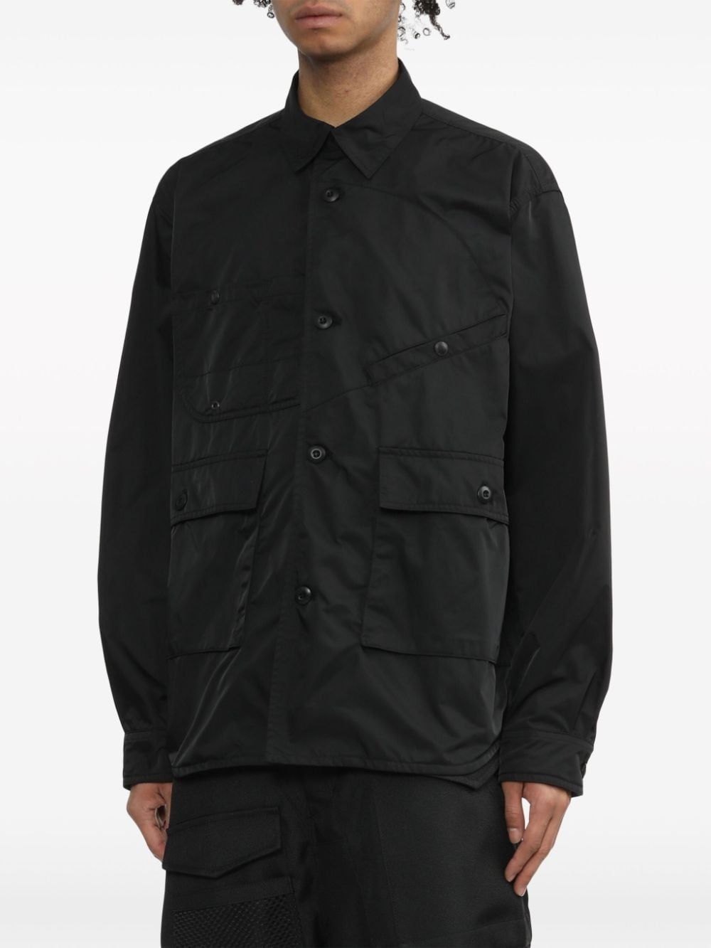 asymmetric pocket-detail shirt - 3
