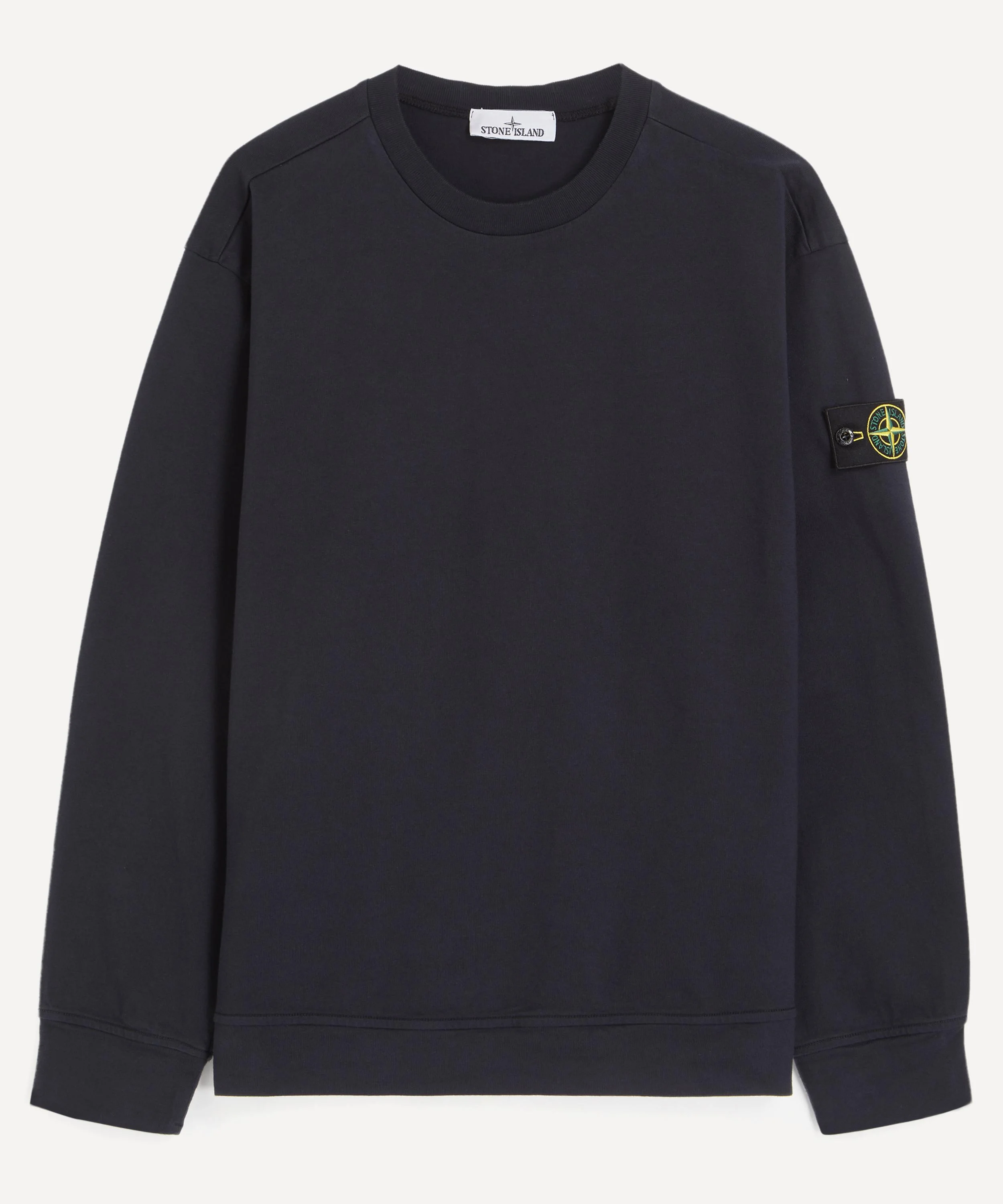 Navy Blue Heavy Cotton Jersey Sweatshirt - 1