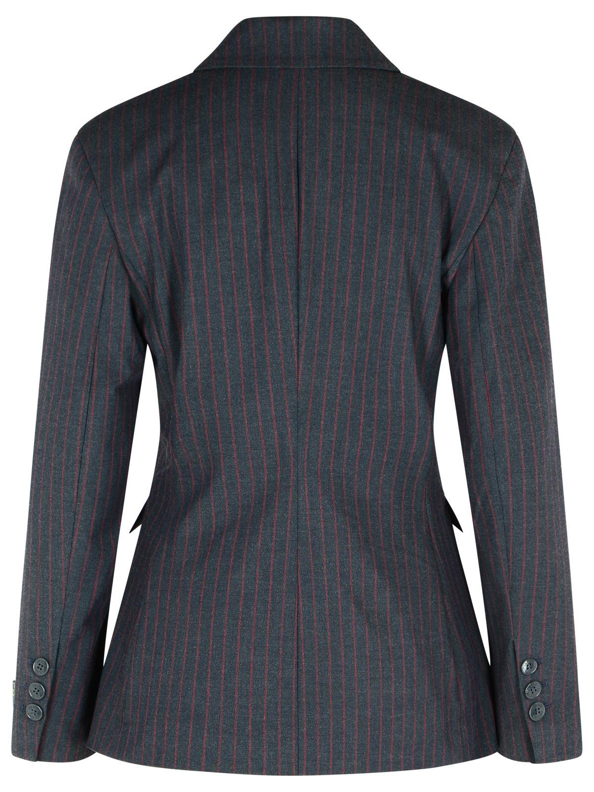 Ganni Pinstriped Black Viscose Blend Blazer Women - 3