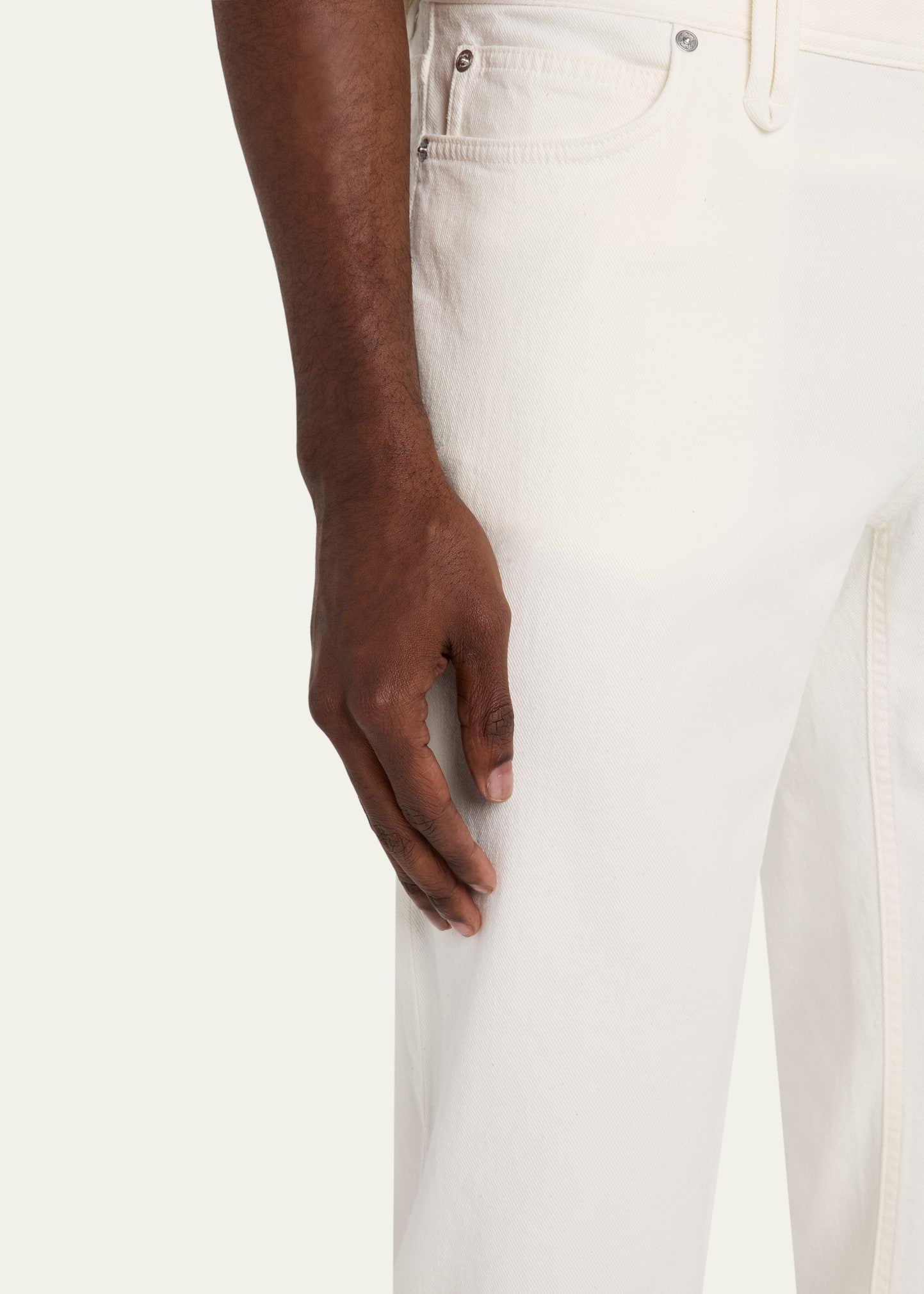 Men's Cotton Denim Five-Pocket Pants - 5