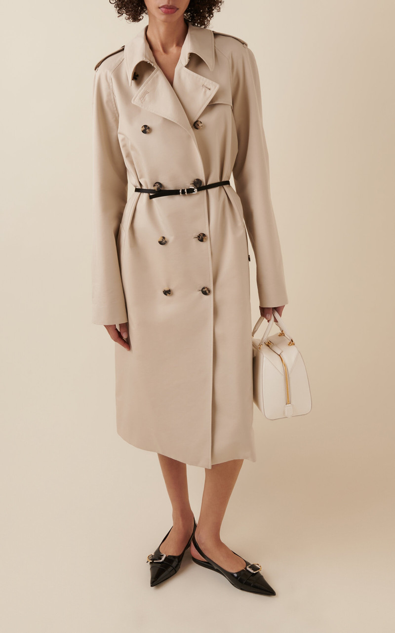 Givenchy Voyou-Belt Cotton-Blend Trench Coat neutral outlook