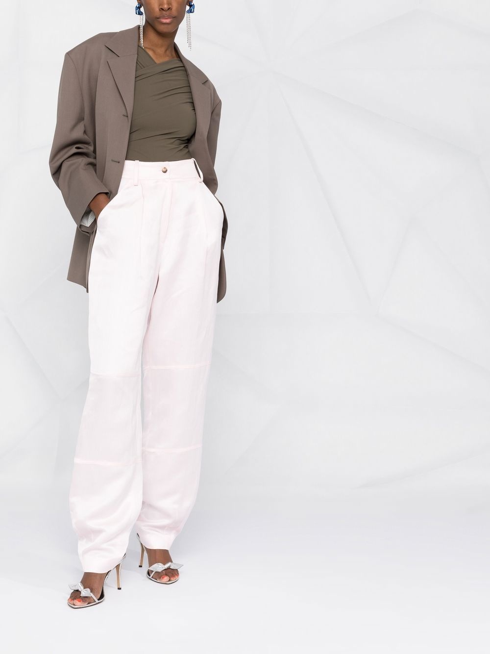high-waisted wide-leg trousers - 3