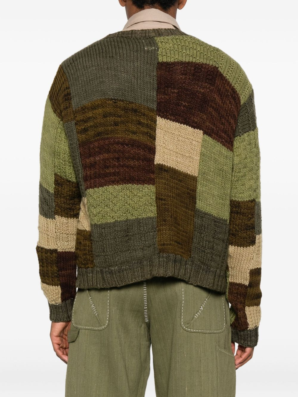patchwork button cardigan - 4