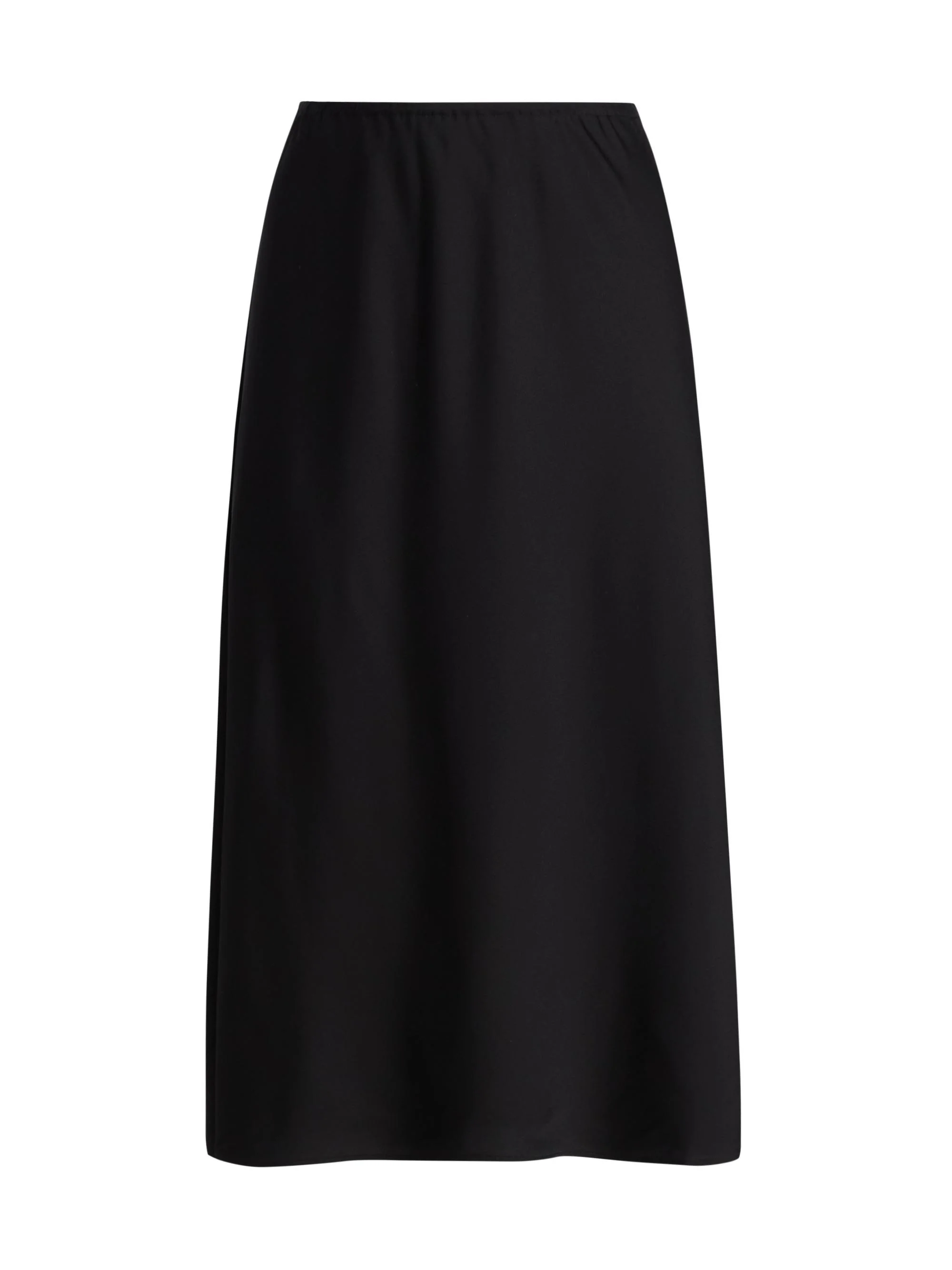 Women's Flared Silk Midi-Skirt - Midnight - 1