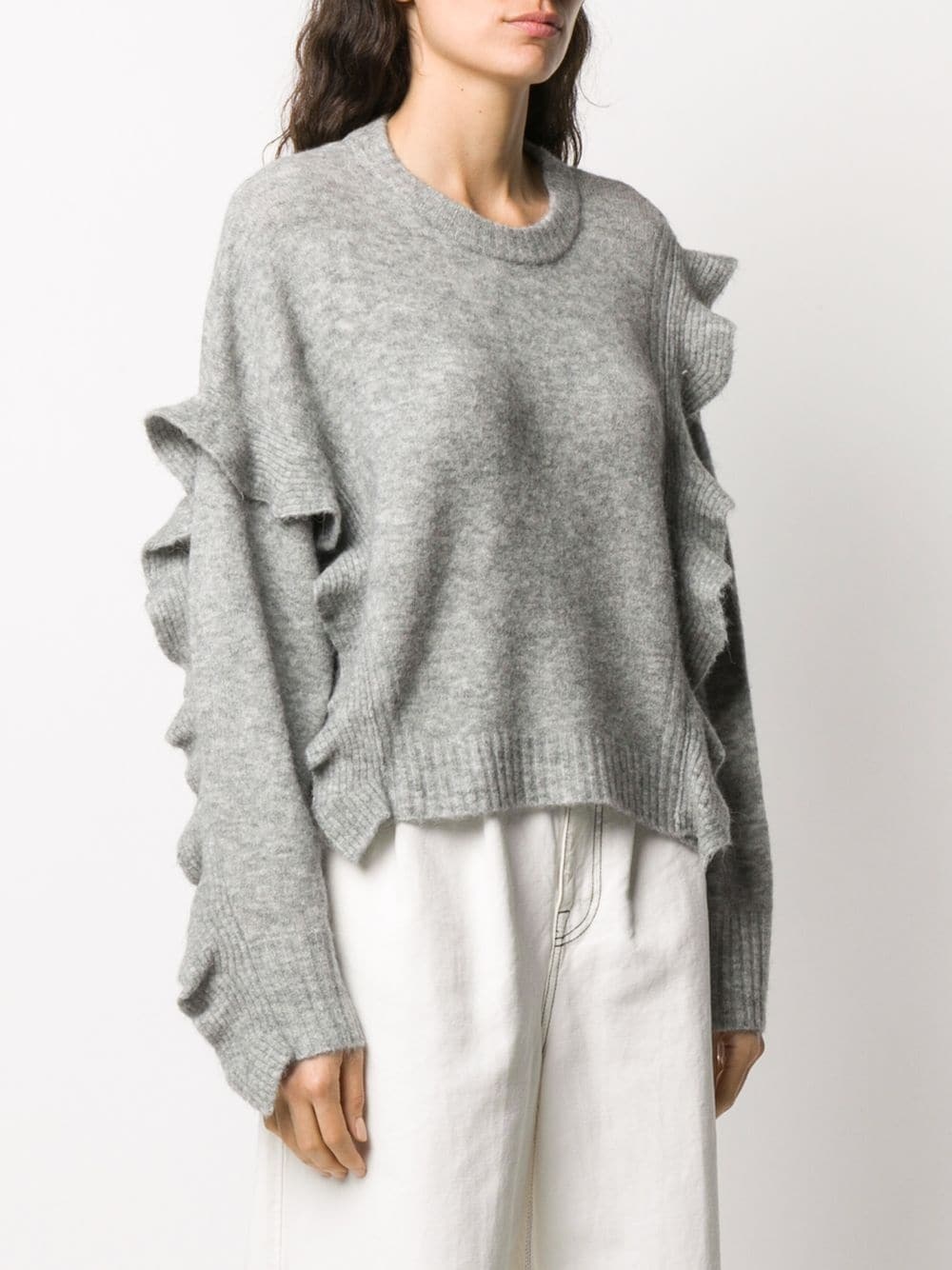 cropped ruffled jumper - 3