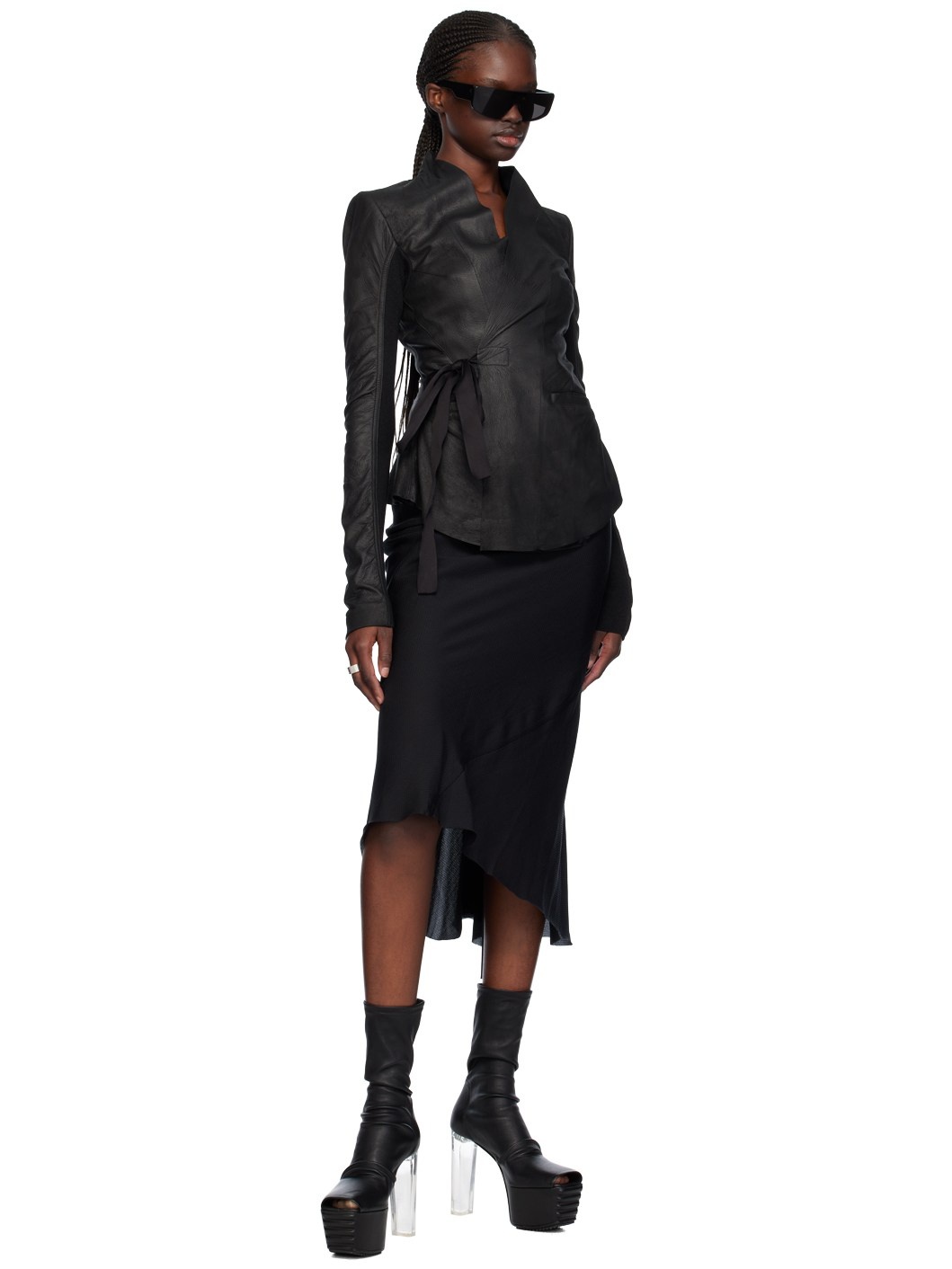 Black A Line Midi Skirt - 4