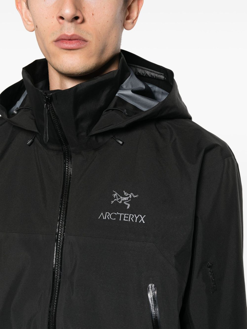 logo-embroidery hooded jacket 5