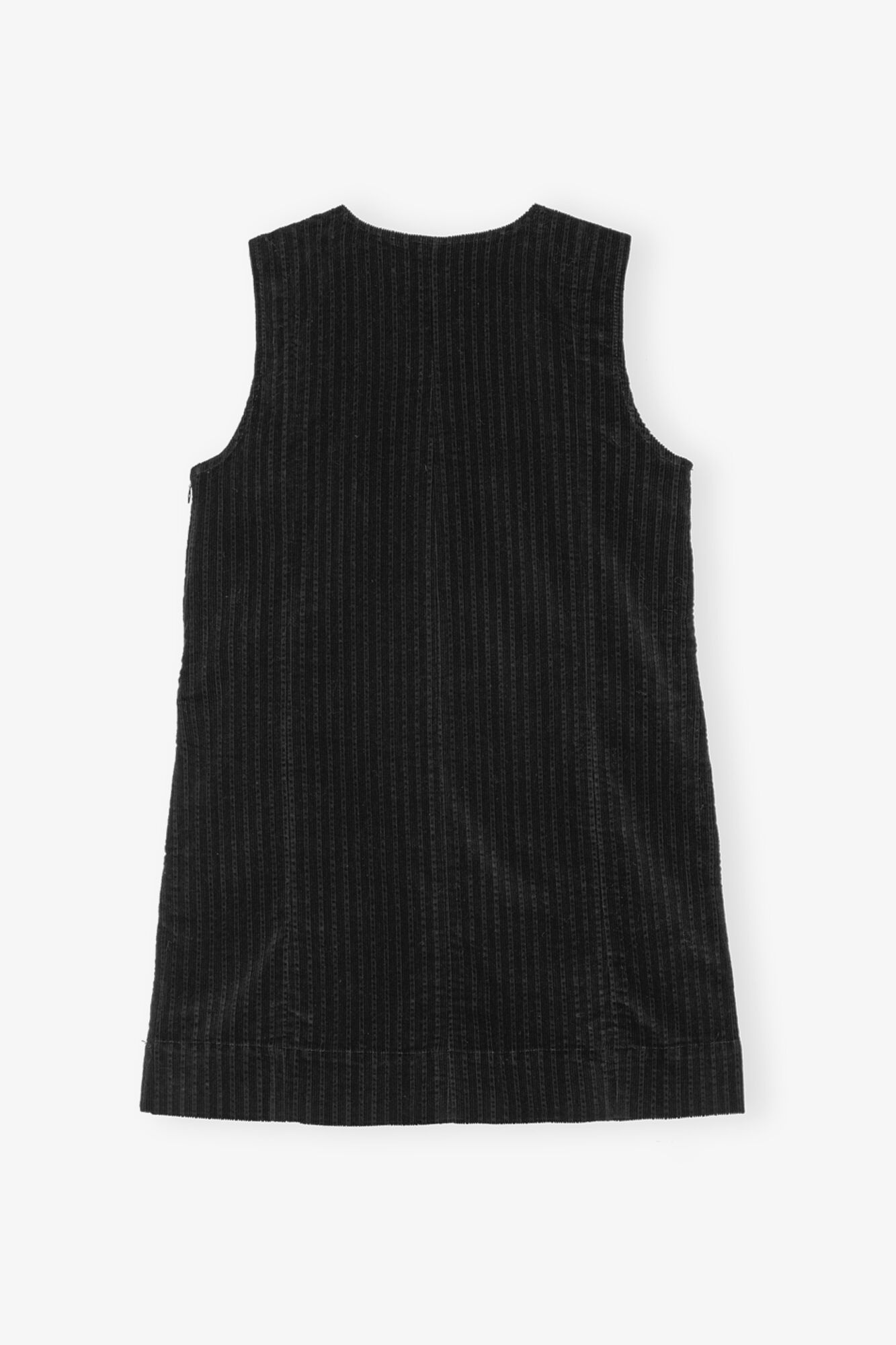 BLACK CORDUROY MINI DRESS - 6