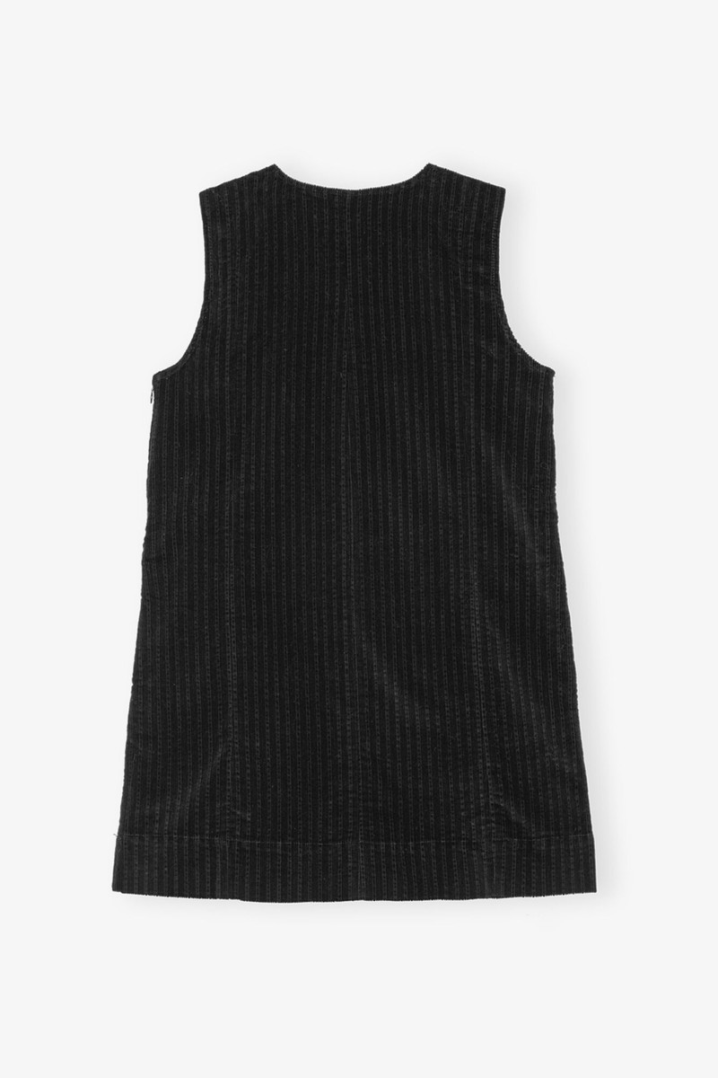 BLACK CORDUROY MINI DRESS 6