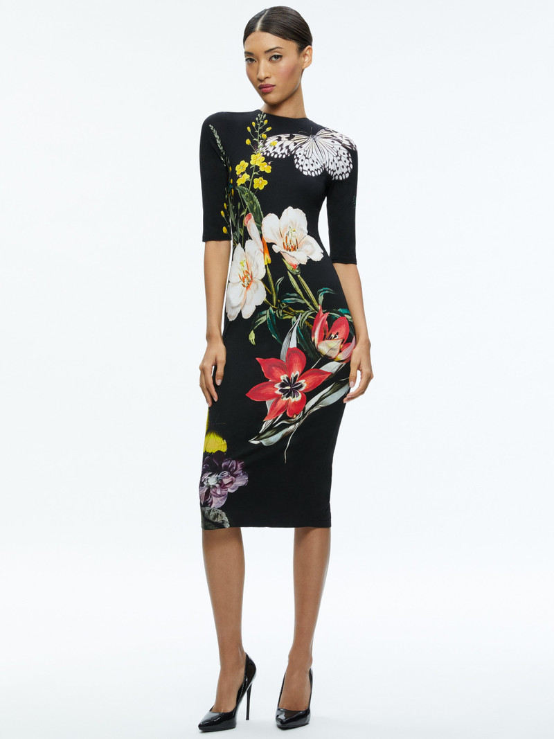 DELORA FLORAL CREWNECK MIDI DRESS 1