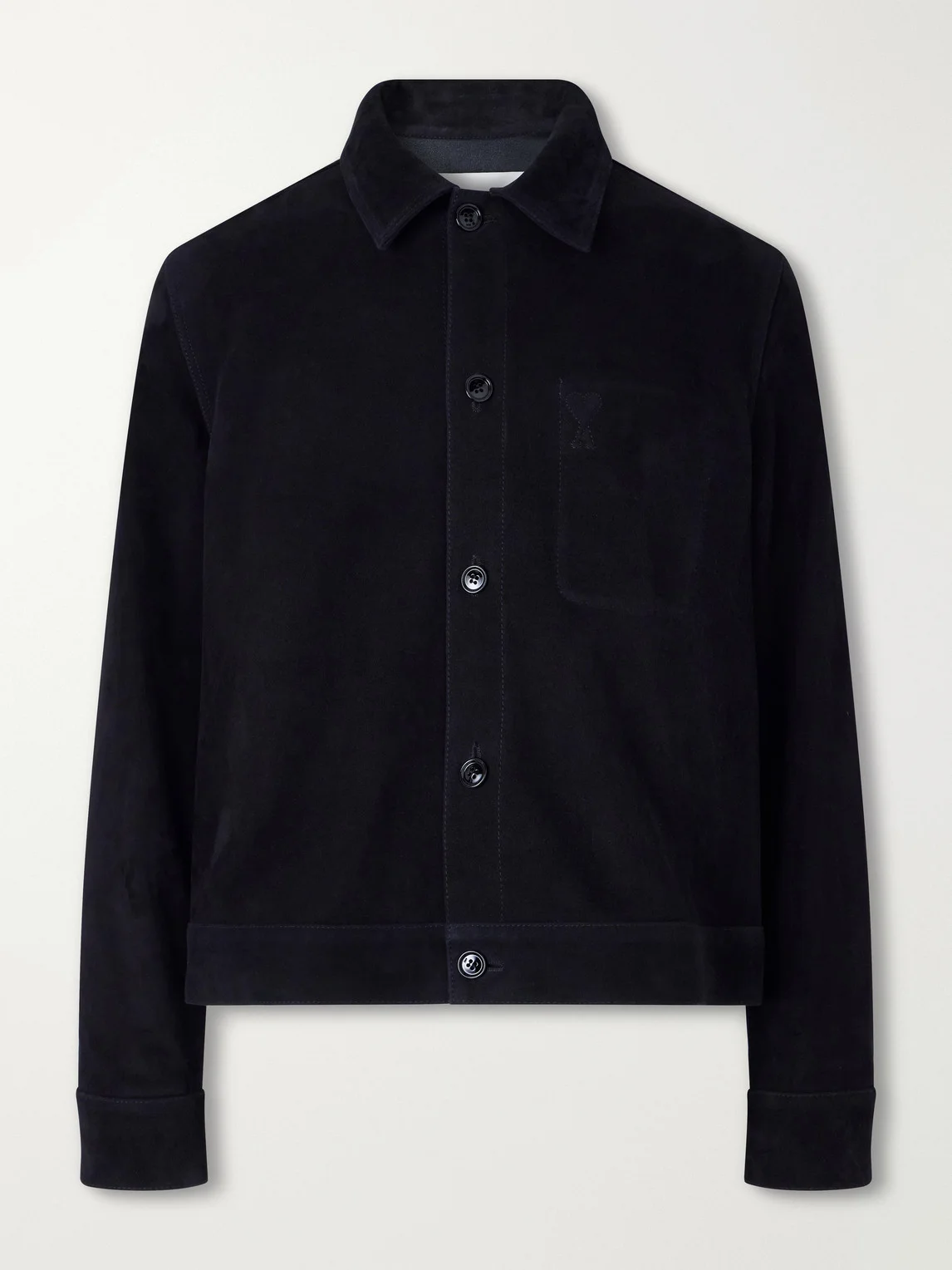 Logo-Embossed Suede Jacket - 1