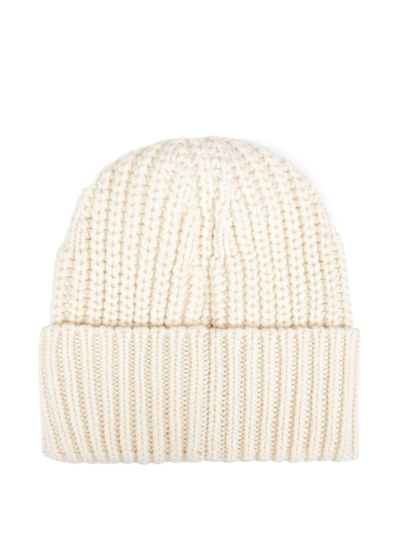 Moncler ribbed logo-patch beanie outlook