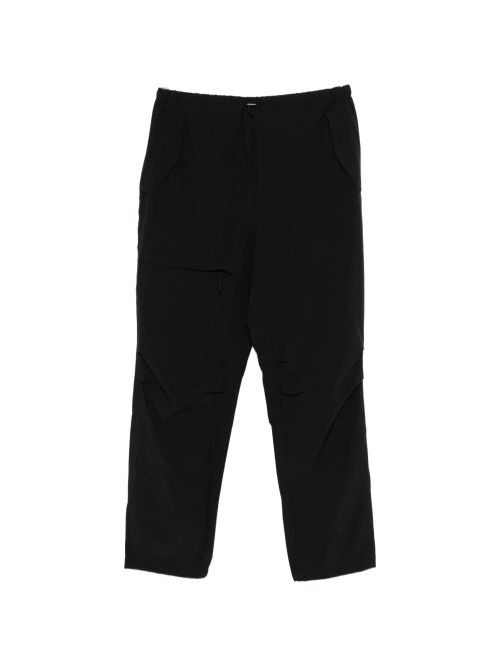 elasticated straight-leg trousers - 1