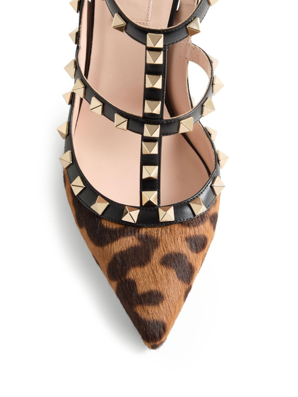 100mm Rockstud leopard-print pumps - 4