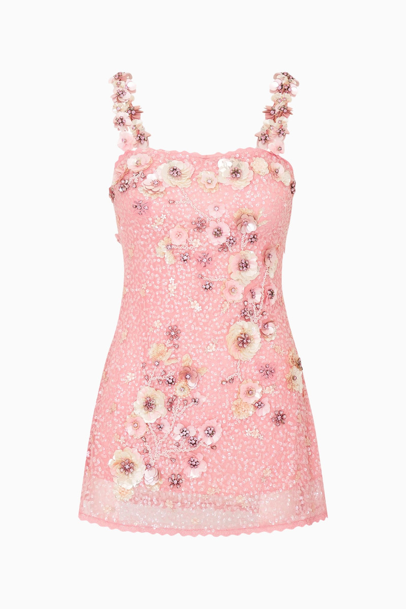 Rosmara Sequin Floral Mini Dress 1