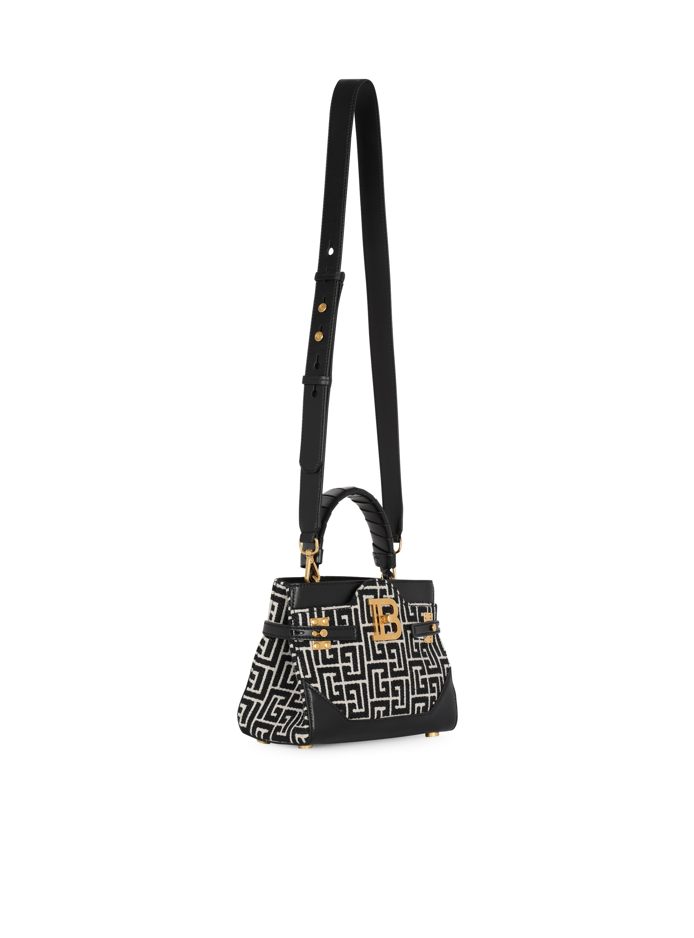 B-Buzz 22 Top Handle bag in leather with jacquard monogram - 3