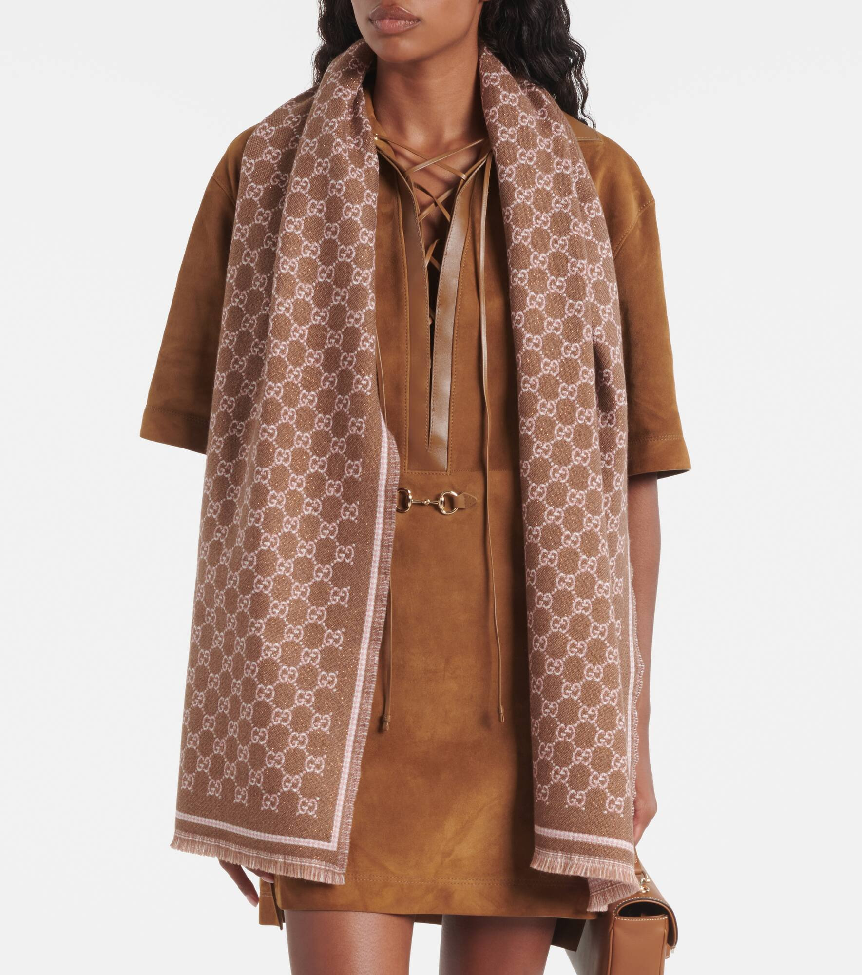 GG wool-blend jacquard scarf - 2