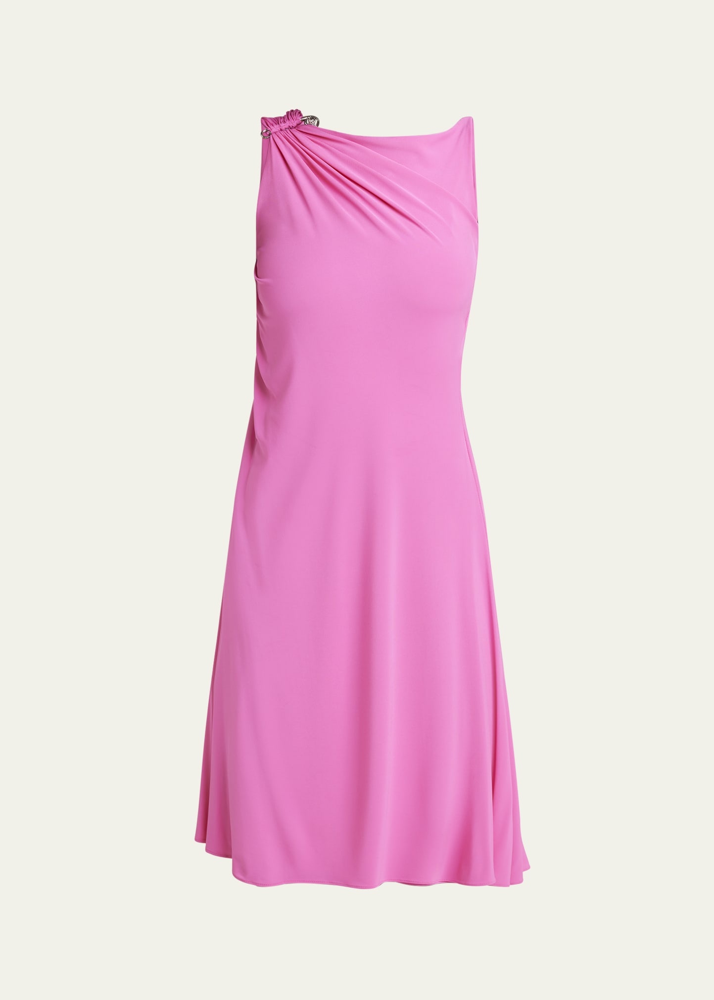 Sleeveless Draped Stretch Crepe Jersey Dress - 1