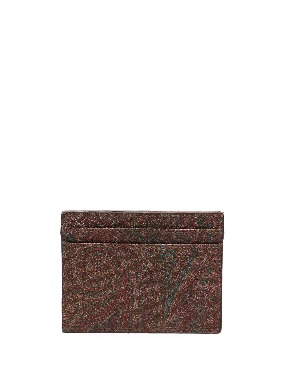 paisley-print leather cardholder - 1