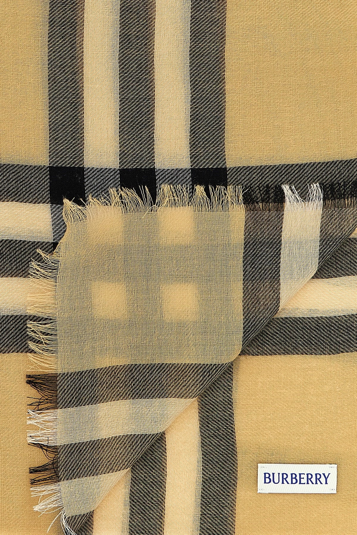 Check wool scarf - 3