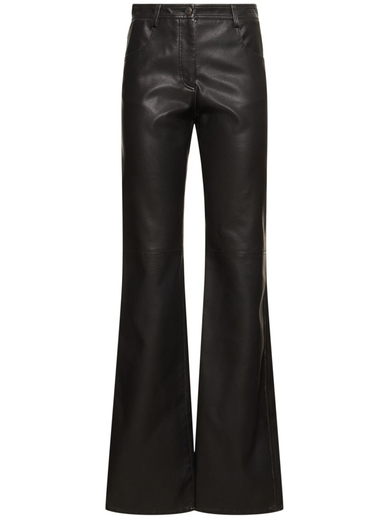 Faux leather flared pants - 1