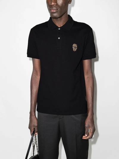 Alexander McQueen crystal-stud polo shirt outlook