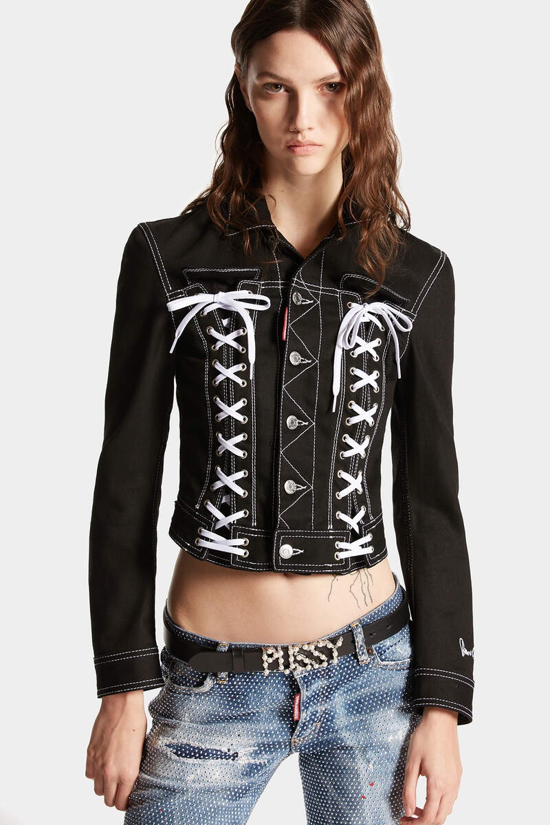 DENIM BONDAGE BABY JACKET - 3