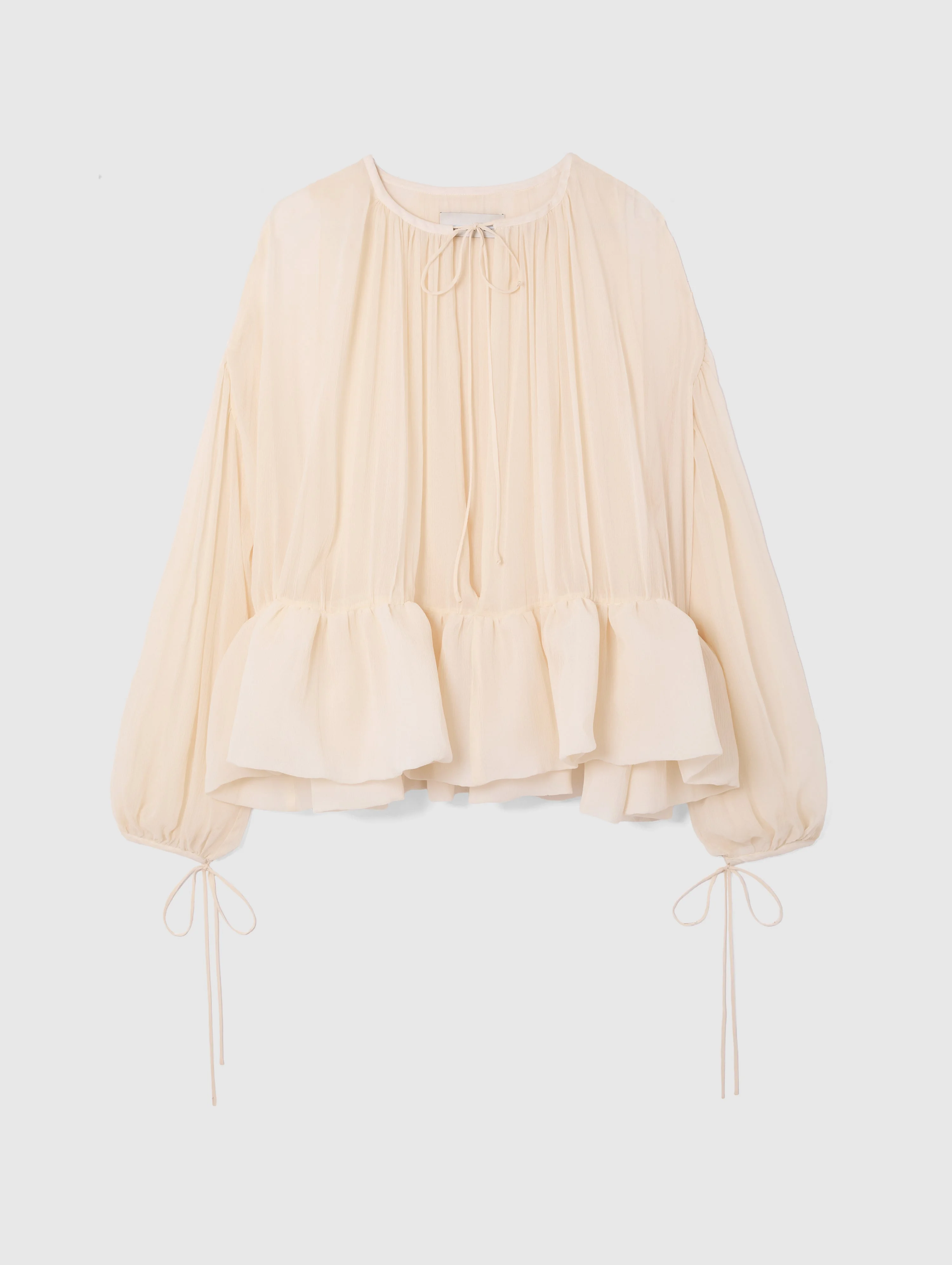 CHIFFON PEPLUM BLOUSE - 1