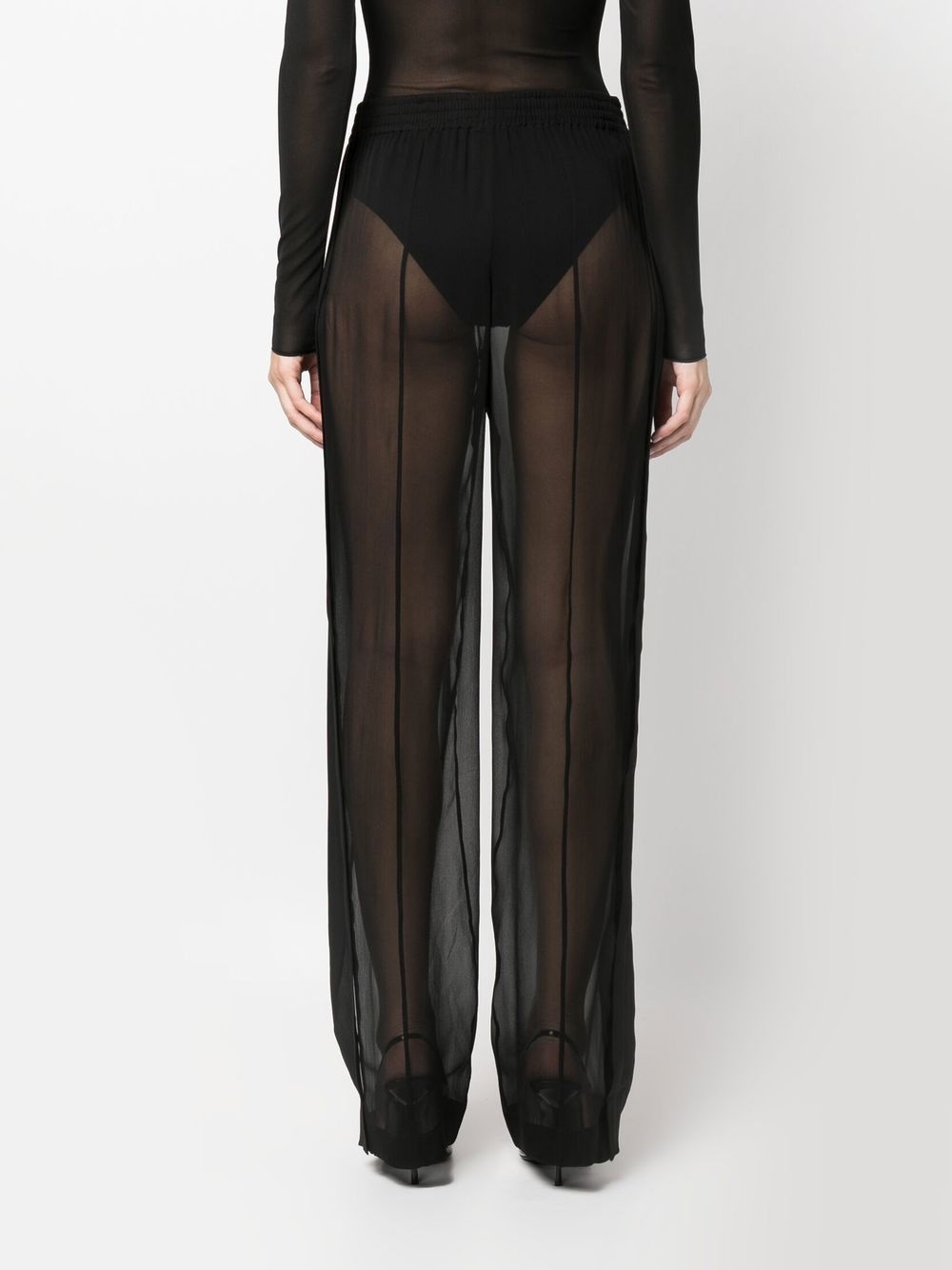 silk straight-leg trousers - 4