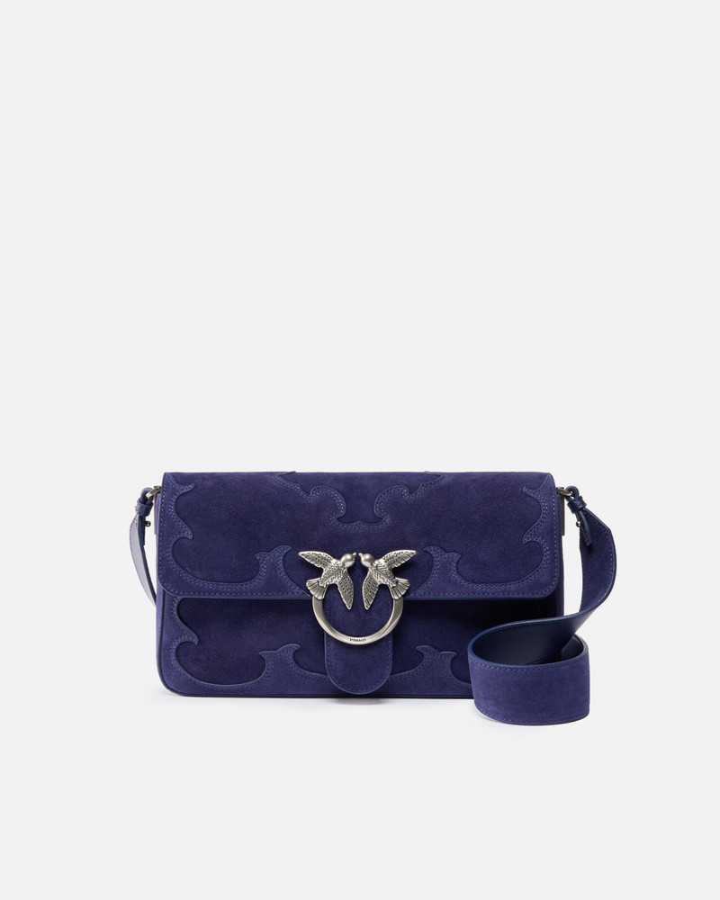 LOVE BAG ONE SLOUCHY MEDIUM SHOULDER BAG IN SUEDE WITH INLAYS 1
