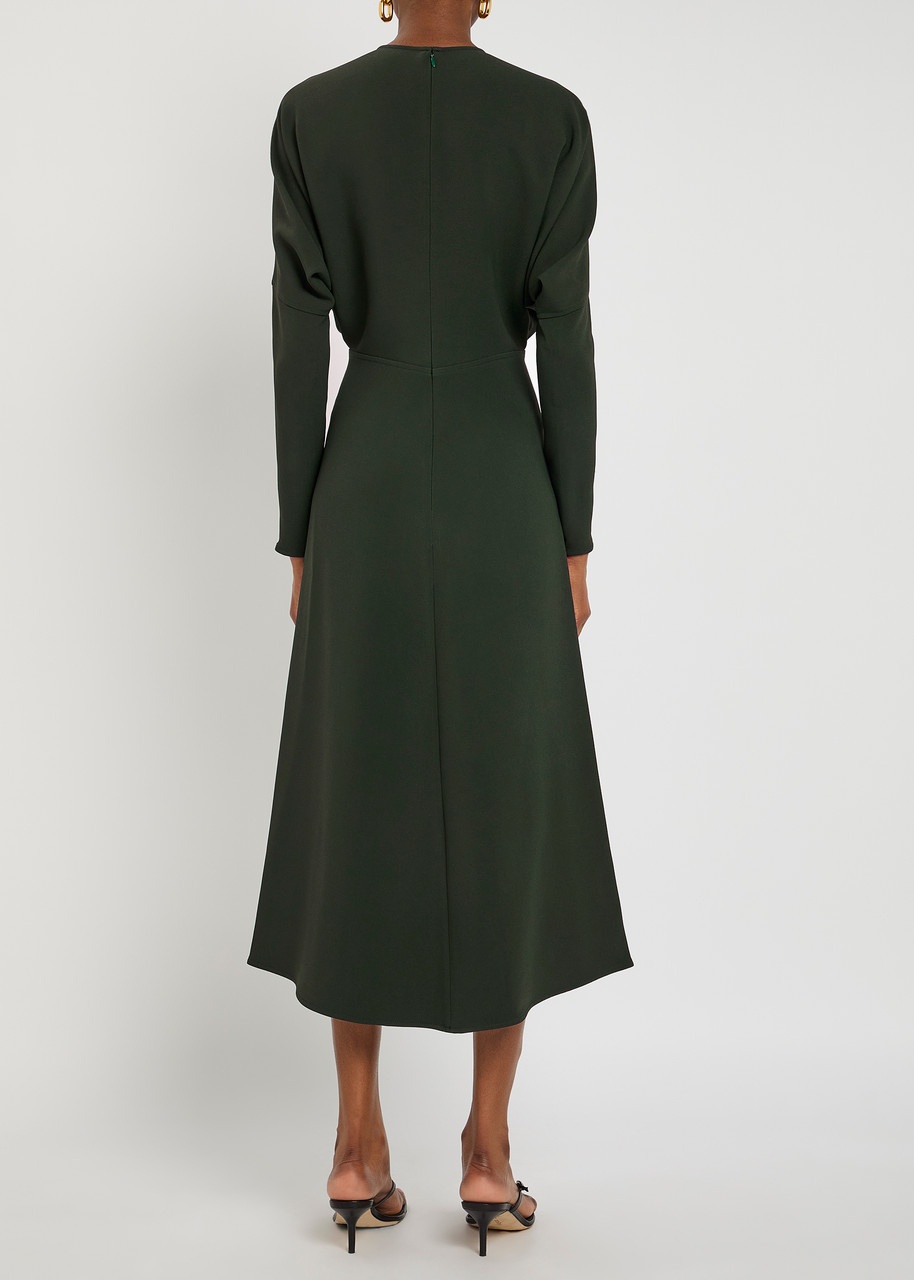 Victoria Beckham Draped Crepe Midi Dress - 3