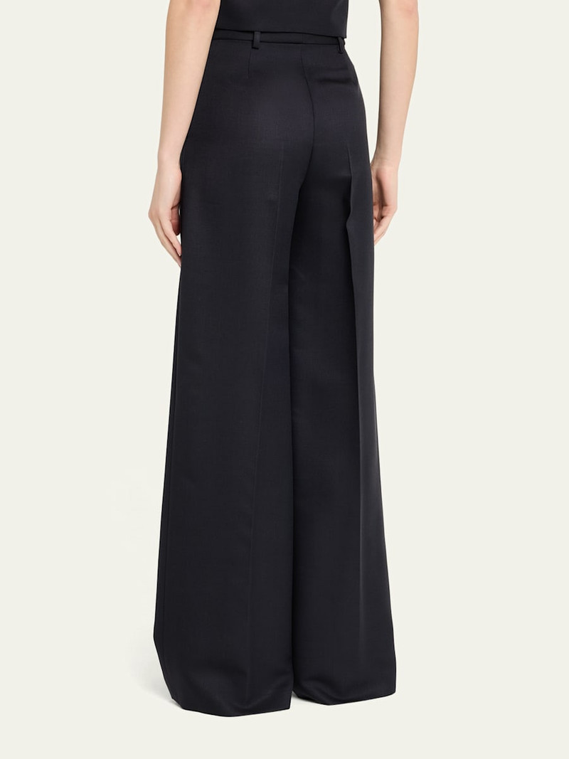 Loro Piana Devin Wide Leg Barathea Wool Trousers outlook