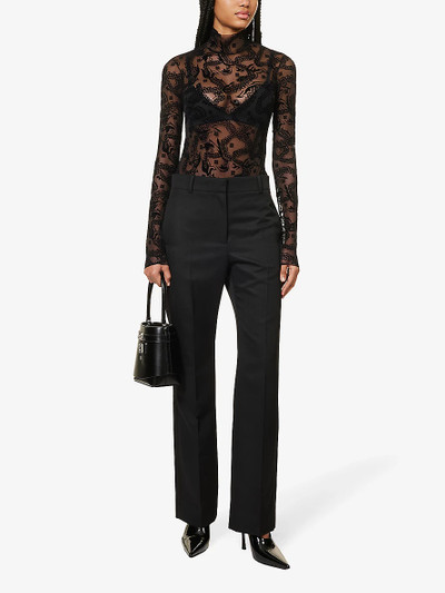 Givenchy Pressed-crease wide-leg wool-blend trousers outlook