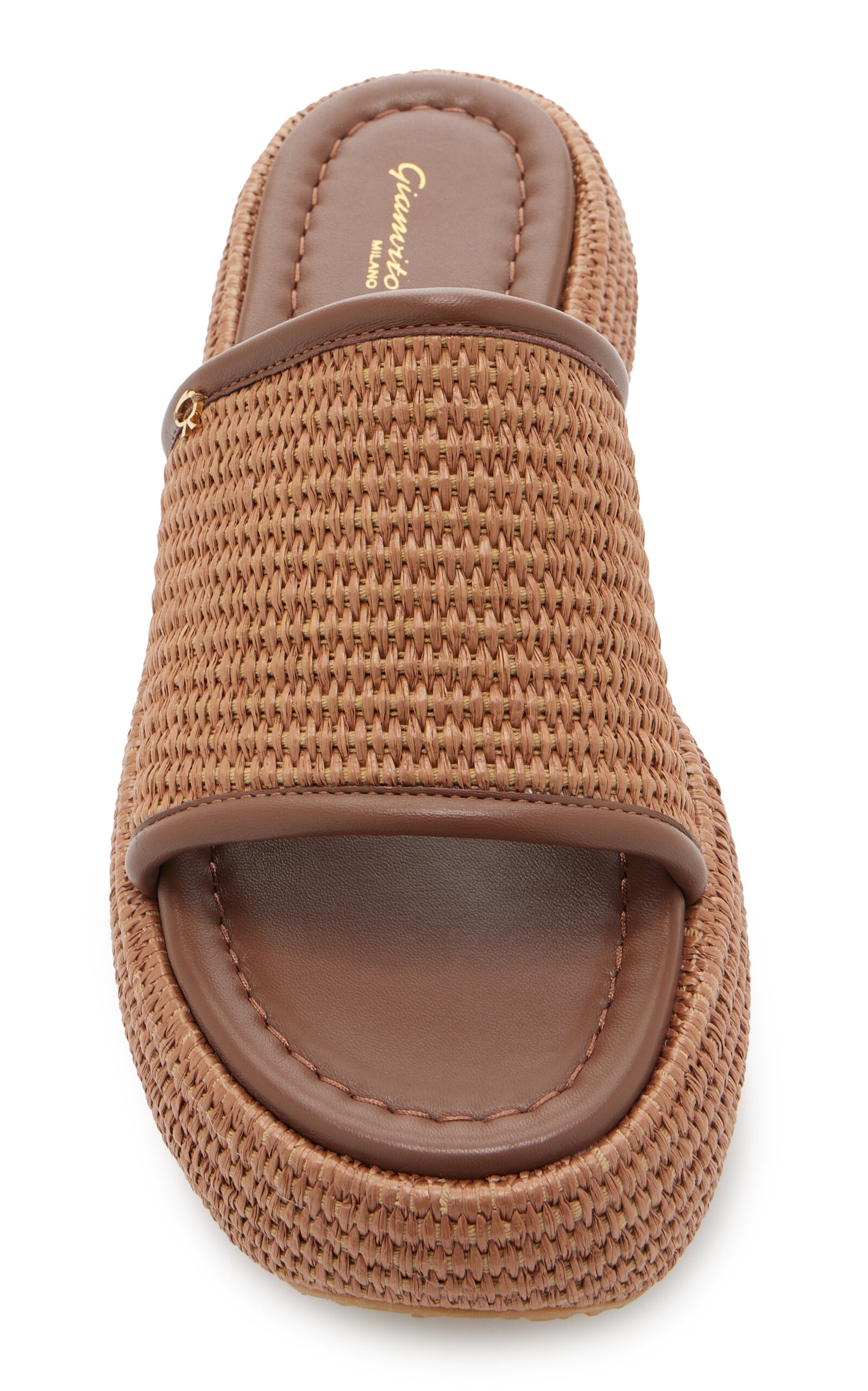 Marbella Woven Raffia Platform Sandals tan - 3