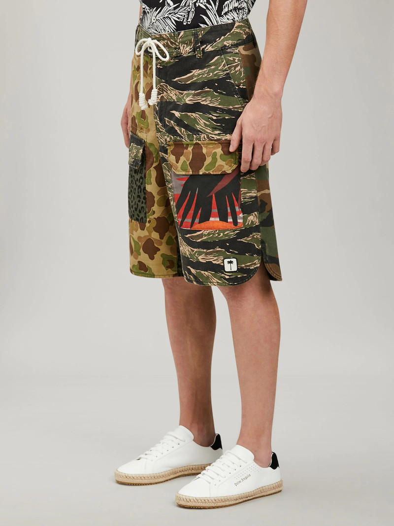 MIXED FABRIC CARGO PANTS 4