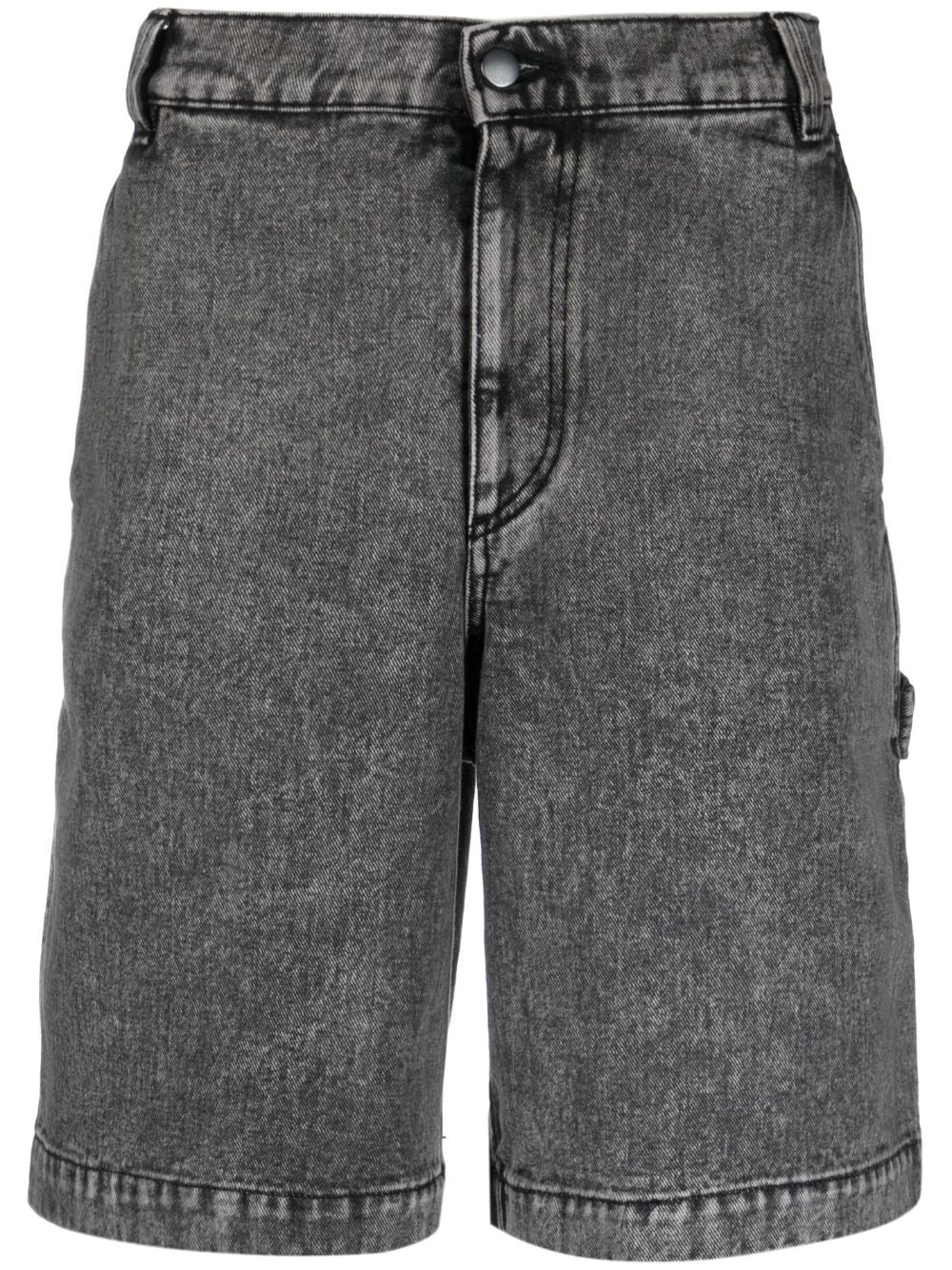 faded denim shorts - 1