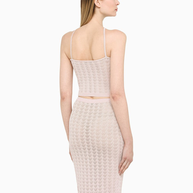 Alessandra Rich Pink Criss-Cross Top Women - 2