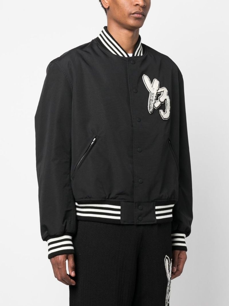 logo-patch bomber jacket - 3