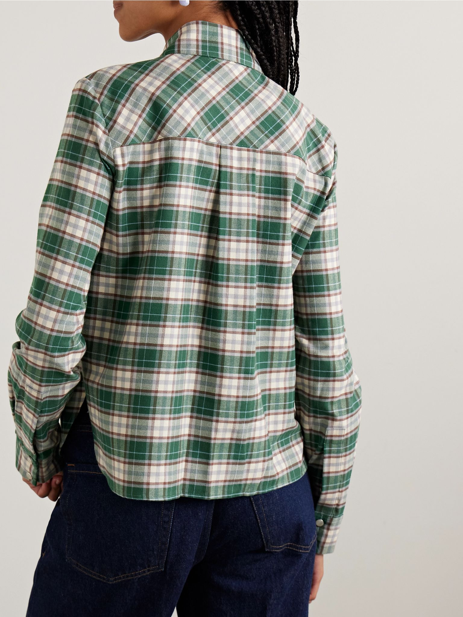 New Carter checked cotton-flannel shirt Green - 4